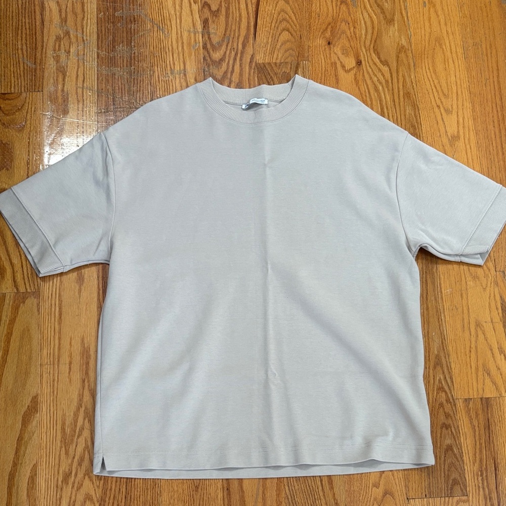 Zara Men's Light Gray Short Sleeve Tee